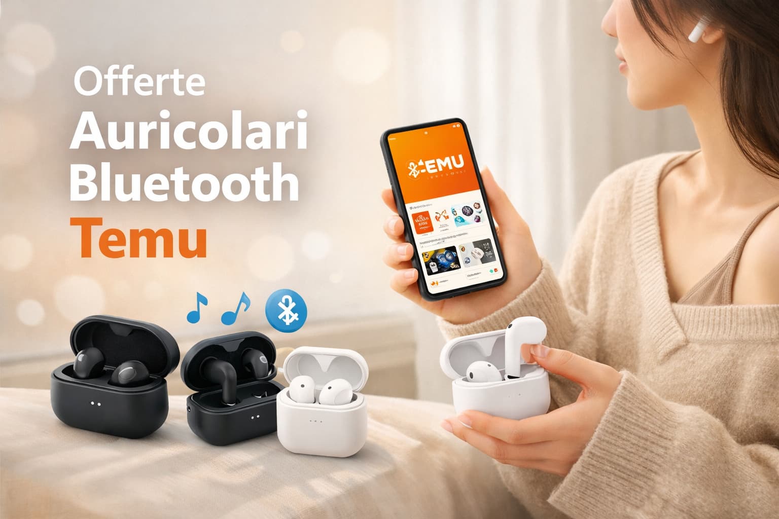 Offerte auricolari Bluetooth Temu: le migliori offerte oggi